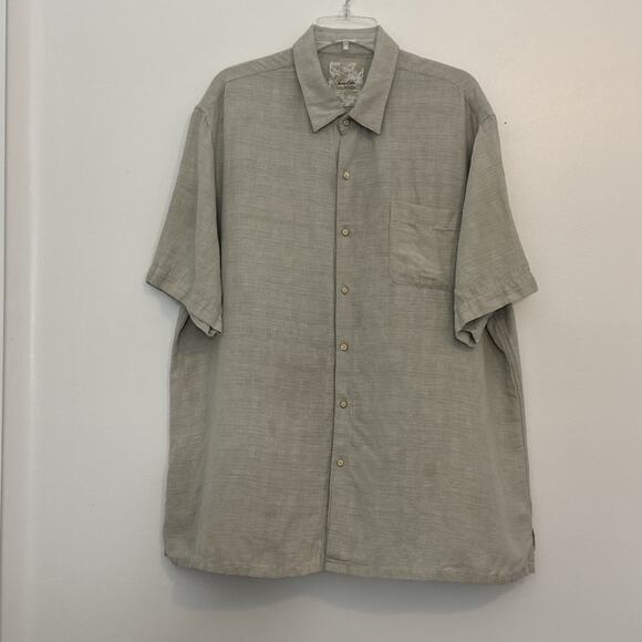TASSO ELLA ISLAND Silk Linen Shirt Men’s XXL Short Sleeve Button Down - Picture 1 of 8